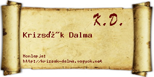 Krizsák Dalma névjegykártya